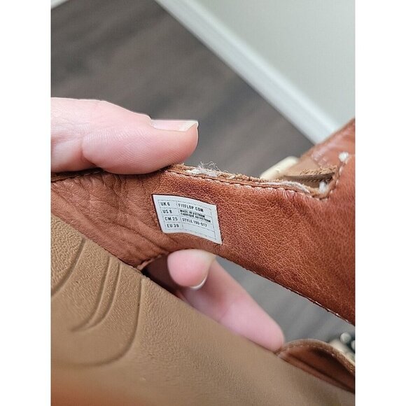 AMAZING! Fitflop Arena Gladiator Leather Ankle Wrap Sandals Sz 8 Tan - Picture 7 of 8